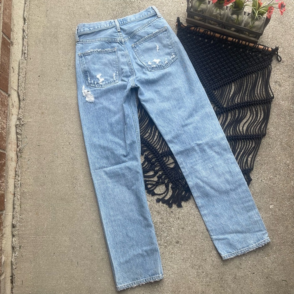 Agolde High Rise Distressed Jeans Size 23 - Picture 6 of 8